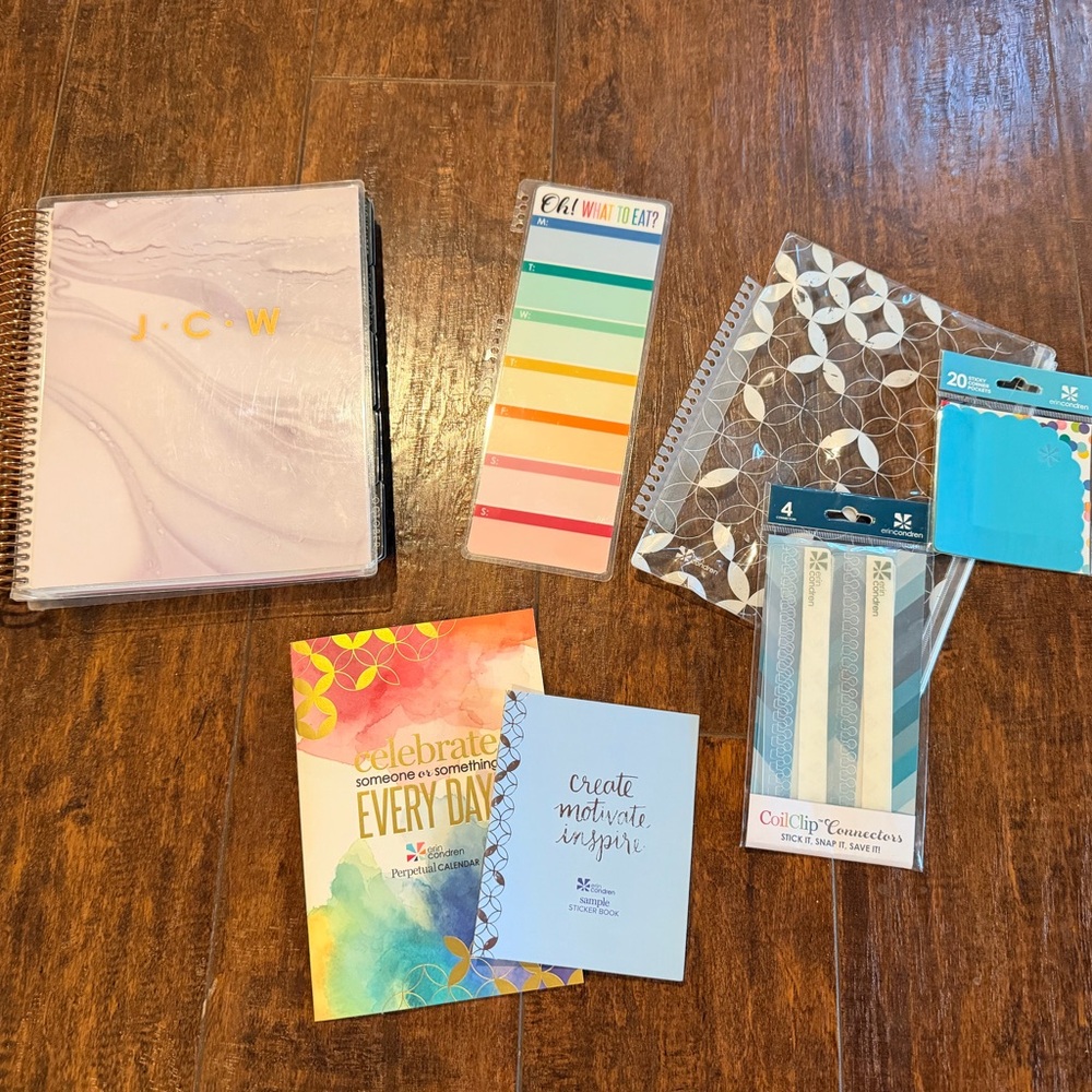 Erin Condren Marble Rose Gold Coiled LifePlanner Hourly Set